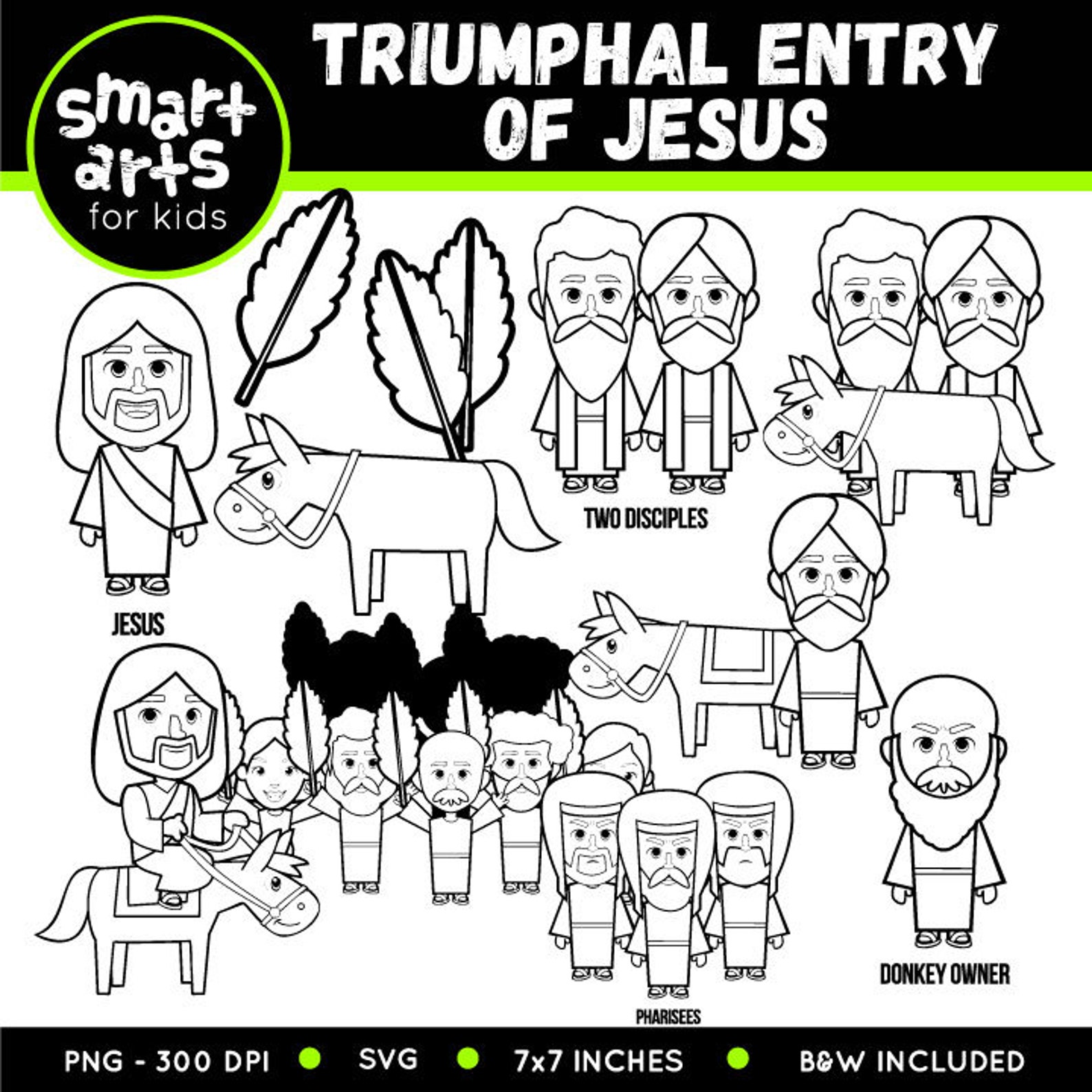 The Triumphal Entry of Jesus Clipart - Bible Based - Bible Characters ...