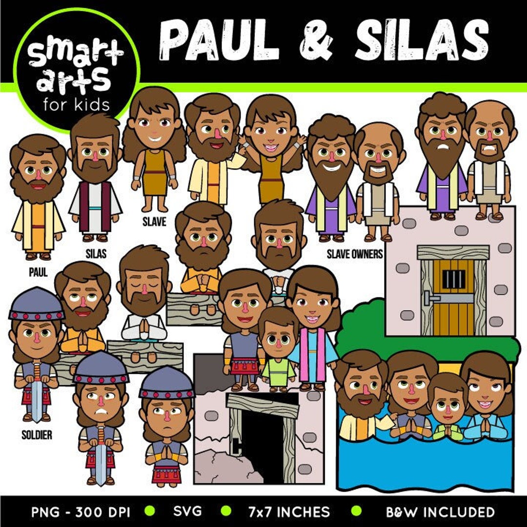 Paul and Silas Clip Art - Bible Based - Bible Characters - SVG Cricut ...