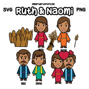 Imagens de Ruth e Naomi para Escola Dominical | Arquivo SVG para Cricut