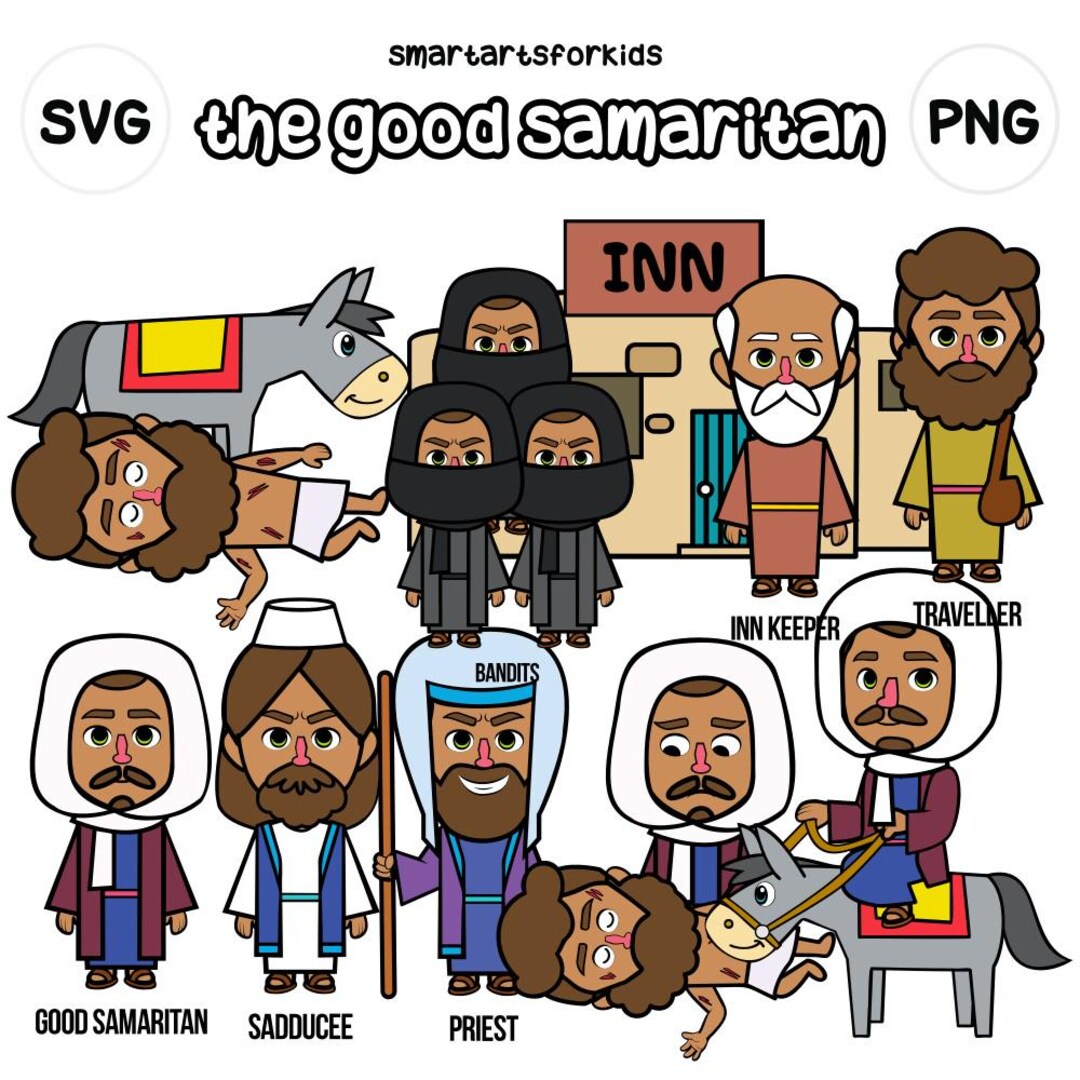 Good Samaritan Clip Art – Bible Story SVG Cricut, PNG, Instant Download ...