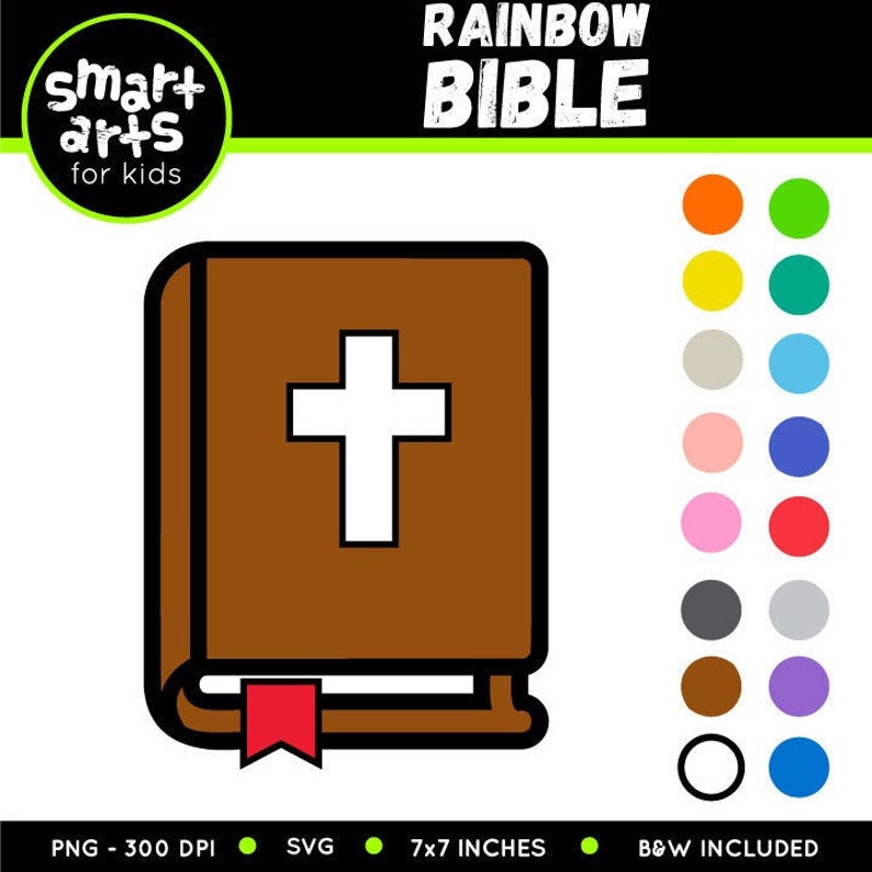 Rainbow Bible Clip Art instant download bible based bible characters SVG Cricut Vector png clipart rainbow instant download image 1