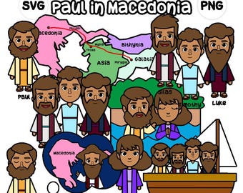 Paul in Macedonia Clip Art - bible based - bible characters - SVG Cricut - Sunday school - VBS - instant download - bible story