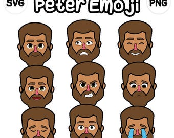 Peter Emoji Clip Art - bible based - bible characters - SVG Cricut - VBS - Sunday School - instant download - bible story