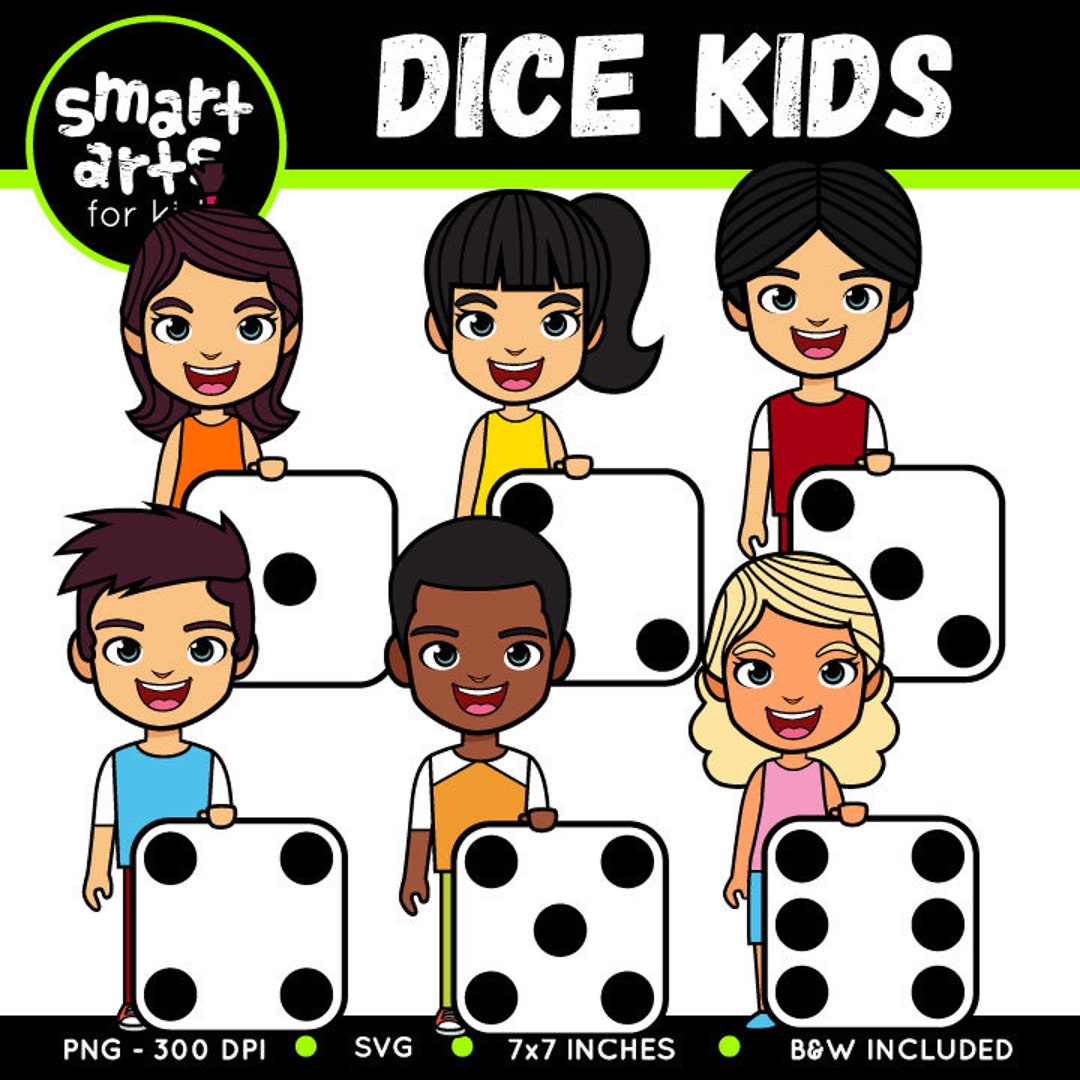 Math Dice Kids Clip Art Cartoon Digital Graphics Instant Etsy