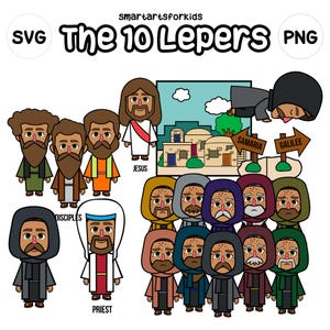 The Ten Lepers Clipart - bible based - bible characters - SVG Cricut - png clip arts - VBS - Sunday School - bible story