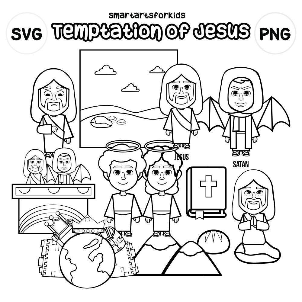 The Temptation of Jesus Clipart - Bible Based - Bible Characters - SVG ...