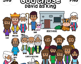 God Chose David as King Clipart - bible based - bible characters - VBS - instant download - SVG Cricut - Sunday School - bible story