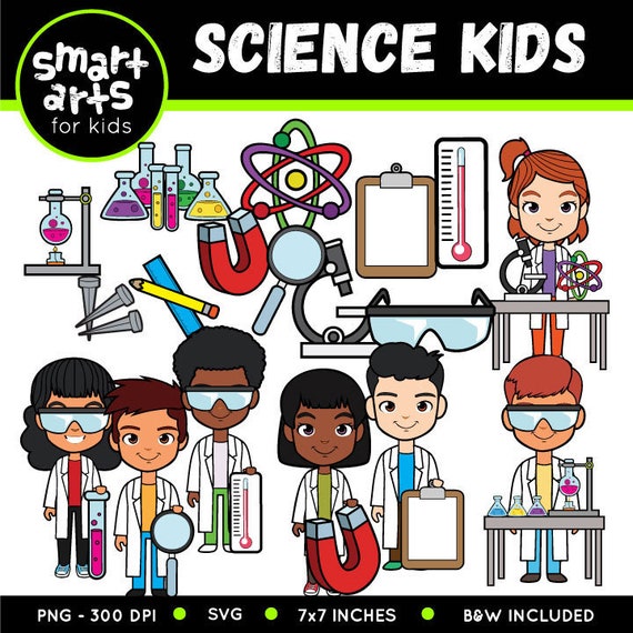 Science Kids Clip Art Scientist Science Objects SVG | Etsy