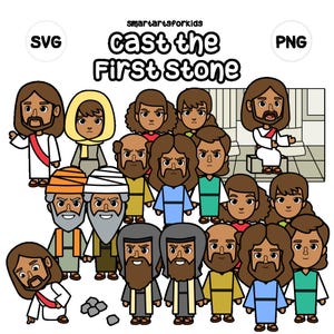 Werft den ersten Stein Clip Art - Bibel basiert - Freundlichkeit - Bibelgeschichte - VBS - Glaube - Sonntagsschule - SVG Cricut - Vektor