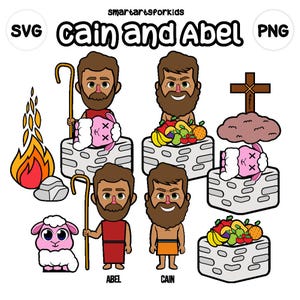 Kain und Abel Clip Art - bibelbasiert - Schriftzeichen aus der Bibel - VBS - sofortiger Download - SVG Cricut - Vektor - Sonntagsschule - Bibelgeschichte