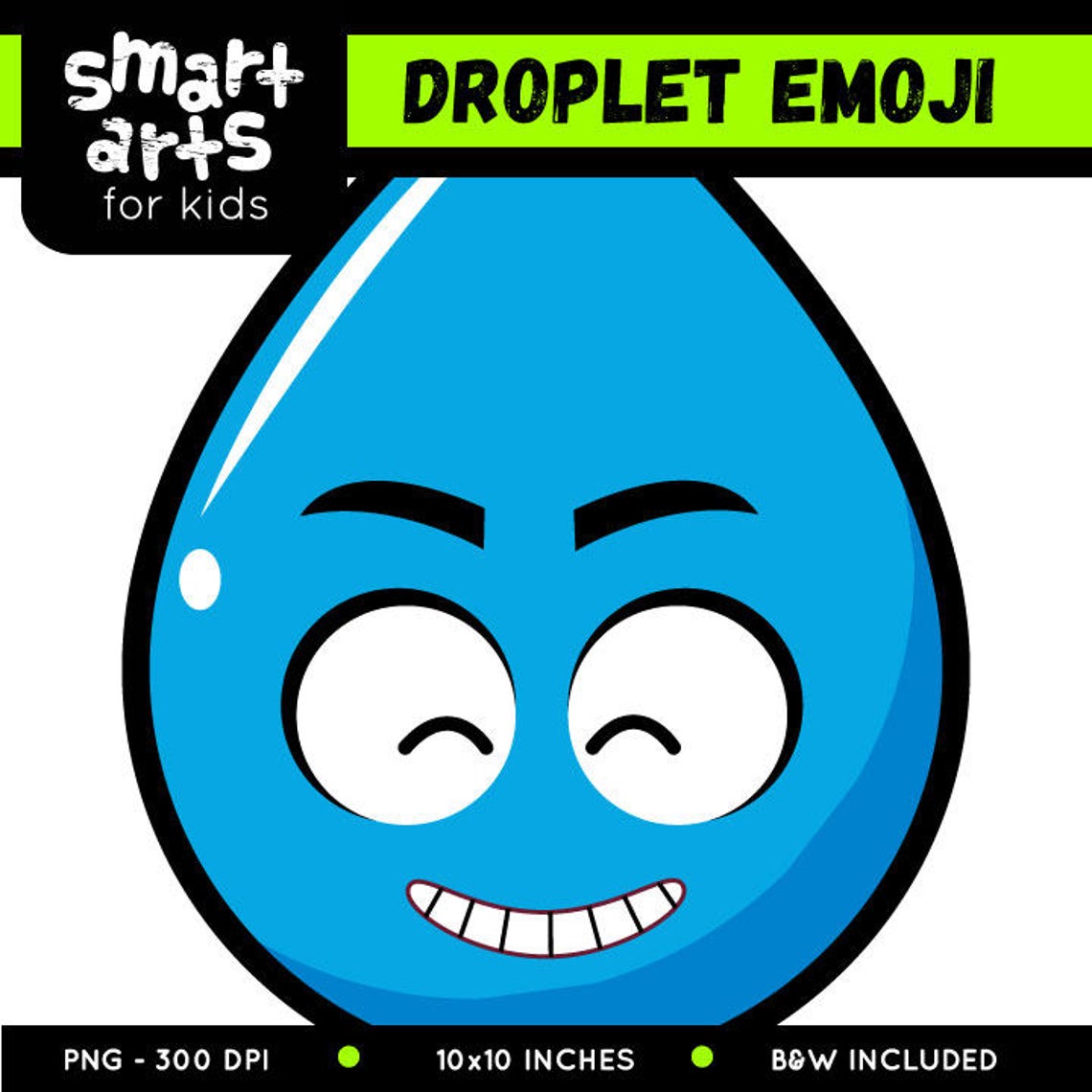 Droplet Emoji Clip Art Cartoon digital graphics droplet Etsy