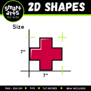 Puede incluir: Una forma de cruz roja con un contorno negro, que mide 17,78 cm por 17,78 cm. La forma se muestra sobre un fondo blanco con una cuadr&iacute;cula negra y signos m&aacute;s verdes.