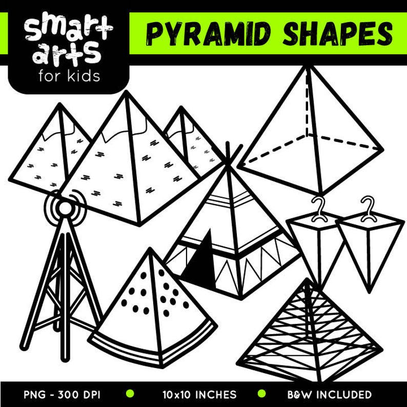 Pyramid Shapes Clip Art Cartoon pyramid pyramid | Etsy