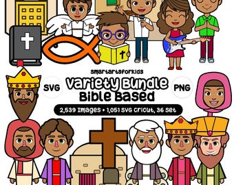 Variety Bible Based Clip Art  Bundle - art for kids - bible clip art - instant download - SVG Cricut - png clipart - Sunday School - VBS