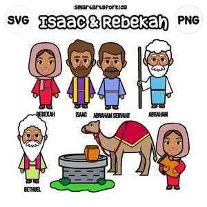 Isaak und Rebekah Clip Art - bibelbasiert - Zeichen aus der Bibel - VBS - sofort download - SVG Cricut - Vektor - Sonntagsschule - Bibelgeschichte