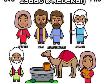 Illustrazione di Isacco e Rebecca per la Scuola Domenicale / File SVG per Cricut