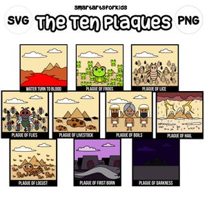 Zehn Pest Clip Art - bibelbasiert - bibel charaktere - VBS - sofortiger Download - SVG Cricut - Sonntagsschule - Bibelgeschichte