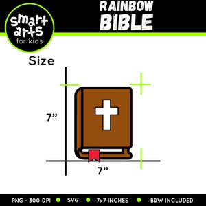 Rainbow Bible Clip Art instant download bible based bible characters SVG Cricut Vector png clipart rainbow instant download image 2