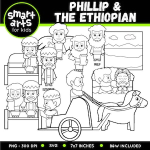 Philip and the Ethiopian Clip Art - Bible Based - Bible Characters