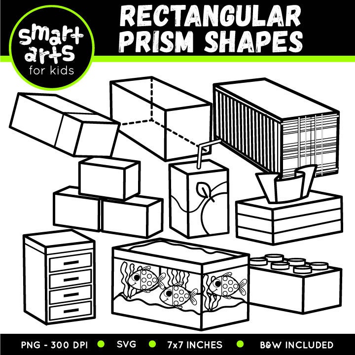 Rectangular Prism Shapes Clip Art Digital Graphic Etsy