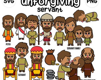 Parable of Unforgiving Servant Clipart - bible based - bible characters - SVG Cricut - png clip arts - VBS - Sunday School - bible story