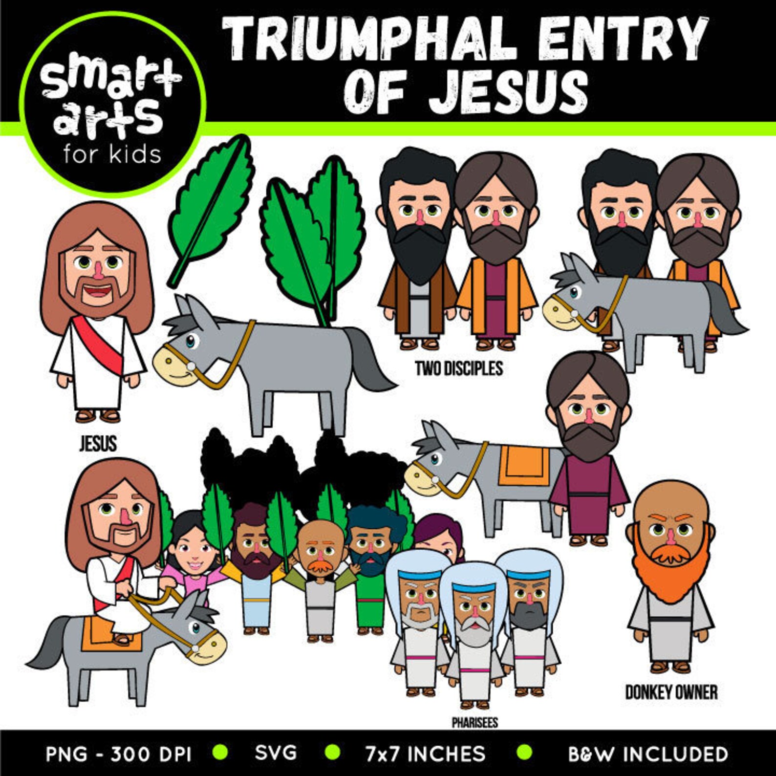 The Triumphal Entry of Jesus Clipart Bible Based Bible | Etsy