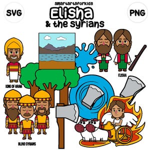 Elisha und die Surrealisten Clip Art - bibelbasiert - bibel charaktere - VBS - sofort download - SVG Cricut - Sonntagsschule - Bibelgeschichte