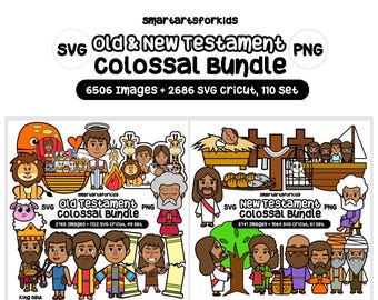 Old and New Testament Clip Art Bundle - bible clip art - instant download - SVG cricut - VBS - png clipart - bible stories - bundle