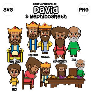 David and Mephibosheth Clipart - bible based - bible characters - VBS - instant download - SVG Cricut - Sunday School - bible story