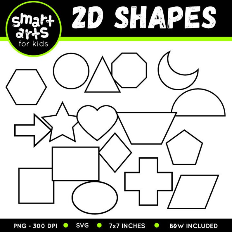 Puede incluir: Una hoja de trabajo imprimible en blanco y negro que presenta 14 formas 2D diferentes, incluyendo un c&iacute;rculo, un tri&aacute;ngulo, un cuadrado, un rect&aacute;ngulo, una estrella, un coraz&oacute;n, una luna creciente, y m&aacute;s. La hoja de trabajo se titula "2D Shapes" y est&aacute; dise&ntilde;ada para ni&ntilde;os.