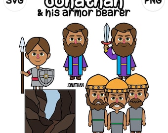 Jonathan and his armor bearer Clip Art- bible based - bible characters - VBS - instant download - SVG Cricut - sunday school - bible story
