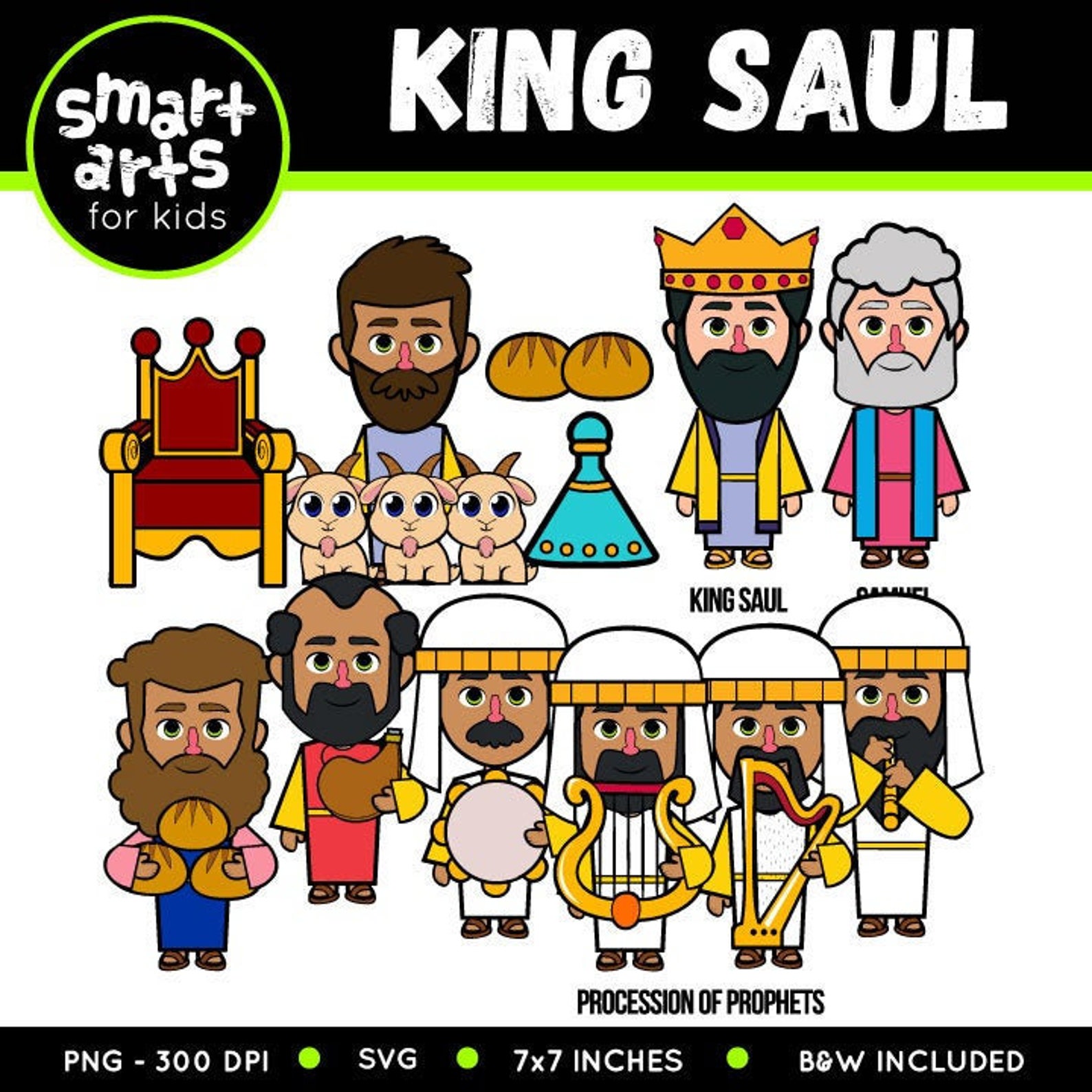 King Saul Clip Art Bible Based Bible Characters VBS | Etsy