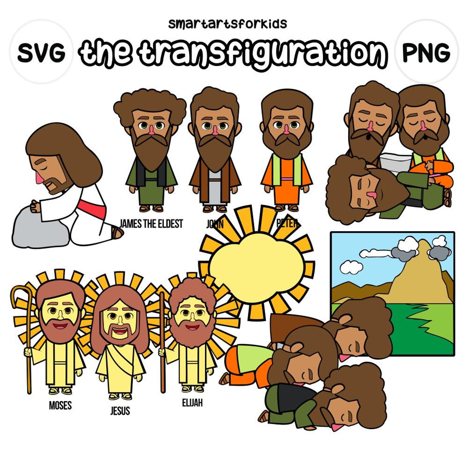 The Transfiguration Clipart - Bible Based - Bible Characters - SVG ...