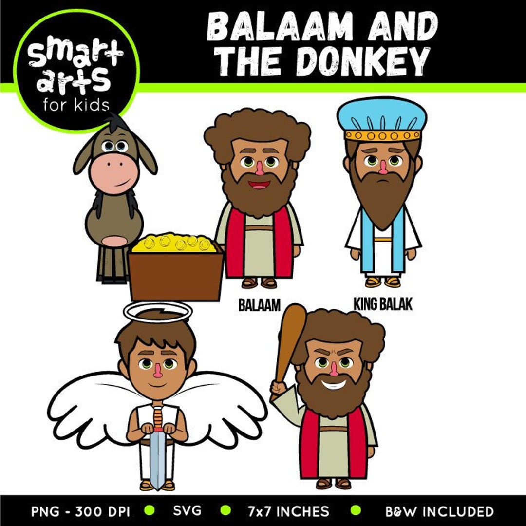 Balaam and the Donkey Clip Art- Bible Based - Bible Characters - VBS ...