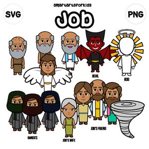 Job Clip Art - bible based - bible characters - SVG Cricut - png clipart - instant download - bible story - Sunday School - VBS - JOB