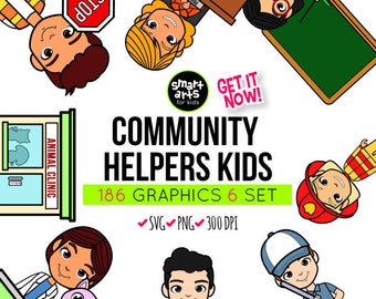 Community Helpers Bundle 1 Clipart - art for kids - instant download - png clipart - digital graphics - bundle - SVG Cricut