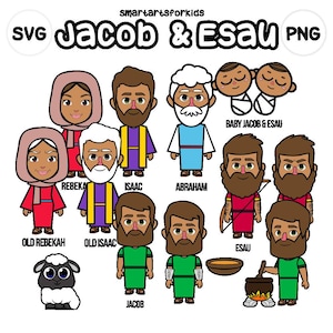 Jakob und Esau Clip Art - auf Bibelbasis - Bibelfiguren - VBS - sofortiger Download - SVG Cricut - Vektor - Sonntagsschule - Bibelgeschichte