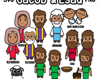 Jacob and Esau Clip Art- bible based - bible characters - VBS - instant download - SVG Cricut - Vector - sunday school - bible story