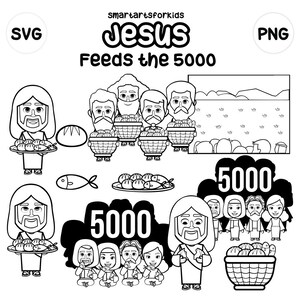 Jesus Feeds the 5,000 Clip Art – Bible Story SVG & PNG | Sunday School ...
