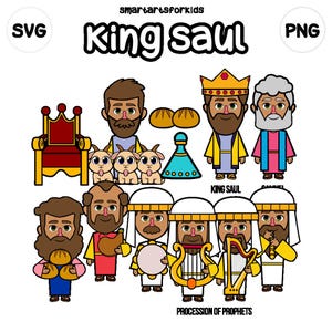 König Saul Clip Art - Bibel Figur - VBS - sofortiger Download - SVG Cricut - Sonntagsschule - Bibelgeschichte