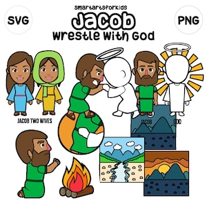 Jacob Wrestle with God Clip Art- bible based - bible characters - VBS - instant download - SVG Cricut - Vector - sunday school - bible story