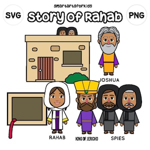 The Story of Rahab Clip Art - bibelbasiert - Charaktere aus der Bibel - VBS - sofortiger Download - SVG Cricut - Sonntagsschule - Bibelgeschichte