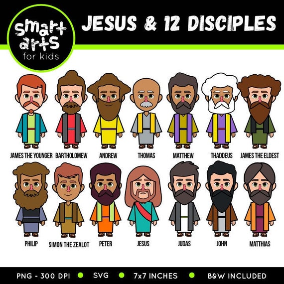 Jesus and 12 Disciples Clip Art 12 Disciples Bible Based - Etsy