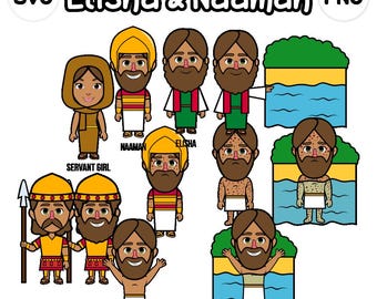 Elisha und Naaman Clip Art - bibelbasiert - Bibelfiguren - SVG Cricut - sofort download - Bibelgeschichte - VBS - Sonntagsschule