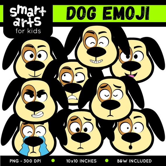 Download Dog Emoji Clip Art Cartoon Digital Graphics Dog Emoji Etsy PSD Mockup Templates