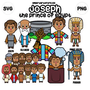 José, el príncipe de Egipto, clip art - cricut - personaje bíblico - clipart de José el soñador - SVG - Vector - descarga instantánea - historia bíblica