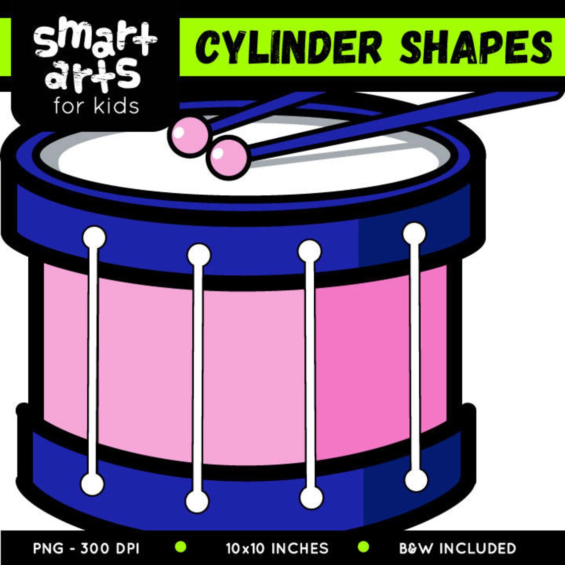 Cylinder Shapes Clip Art Cartoon digital graphics Etsy