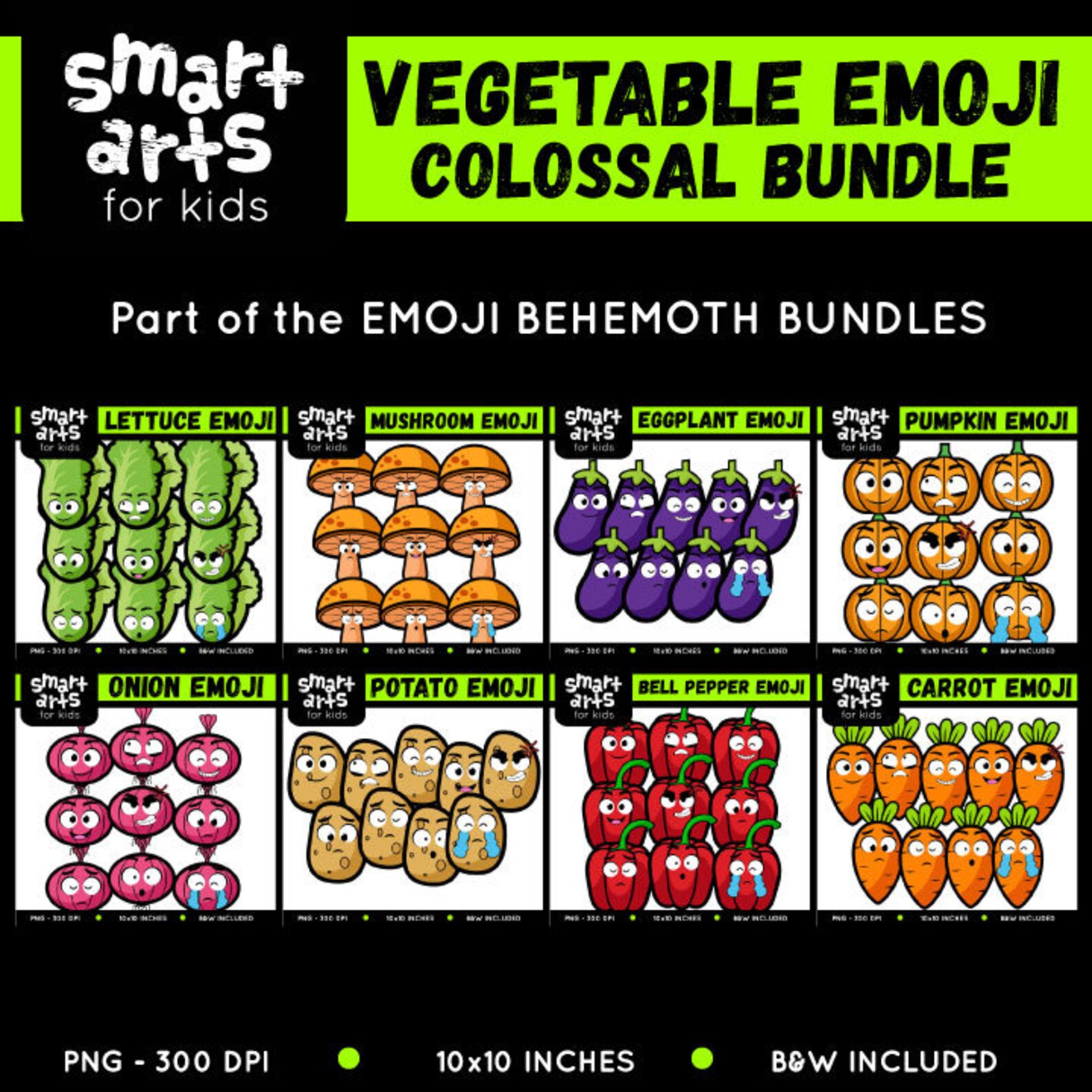 Vegetables Emoji Bundle Art for Kids Emoji Clip Art Etsy UK