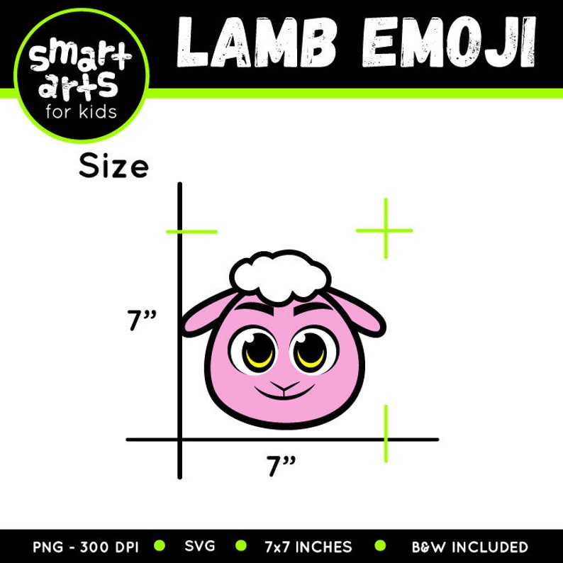 Spring Lamb Emoji Clip Art Cartoon Digital Graphics Lamb Etsy
