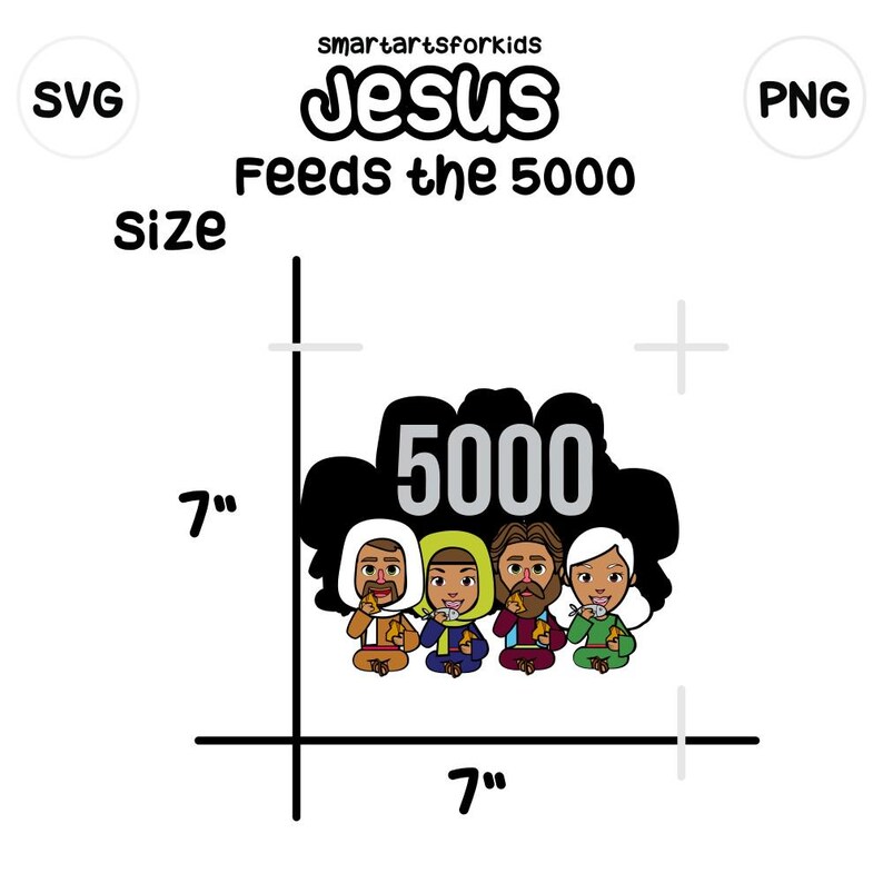 Jesus Feeds the 5,000 Clip Art – Bible Story SVG & PNG | Sunday School ...
